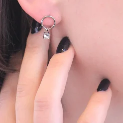 Boucles d’oreilles Femme MYC-Paris Solitaire - DE0141-S Laiton argent