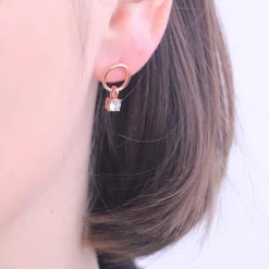 Boucles d’oreilles Femme MYC-Paris Solitaire - DE0141-RG Laiton Doré rose