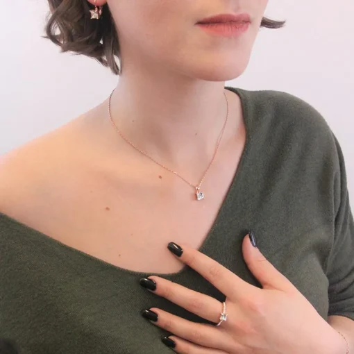 Boucles d’oreilles Femme MYC-Paris Square - DE0007-RG-C Laiton Doré rose