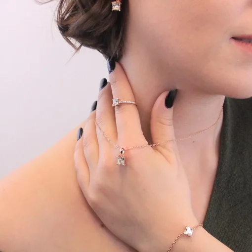 Boucles d’oreilles Femme MYC-Paris Square - DE0007-RG-C Laiton Doré rose
