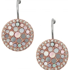 Boucles d'oreilles Fossil JF01737791 - Boucles d'oreilles Rondes Rosées