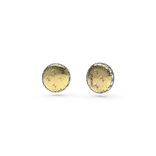 Boucles D'Oreilles 4G Rising Acier Doré Puces Pièce Motif 4G