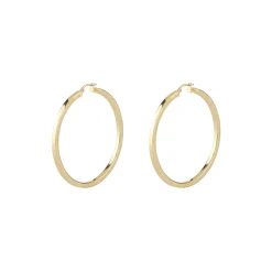 Boucles D'Oreilles Hoops I Did It Again Acier Doré Carrées Extra Légères