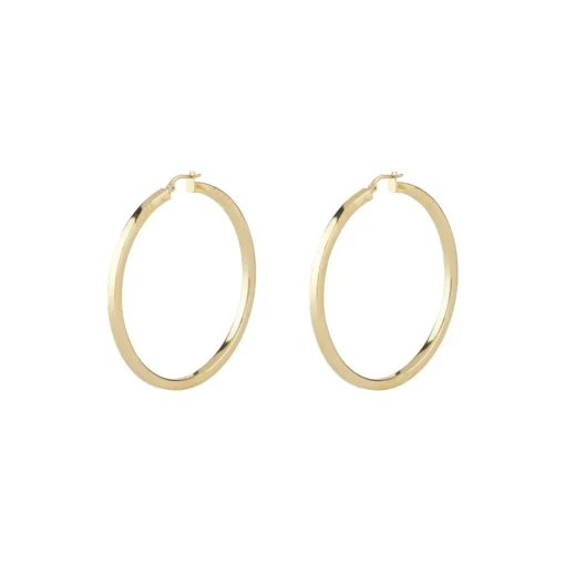 Boucles D'Oreilles Hoops I Did It Again Acier Doré Carrées Extra Légères
