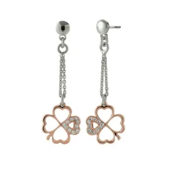 Boucles d'Oreilles Jourdan INANNA ADY001 - Boucles d'Oreilles Bicolore En Argent et Oxyde de Zirconium
