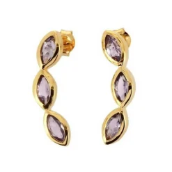 Boucles d'oreilles Kosma Kira BES22978-SAM - Métal Doré & Améthyste Femme