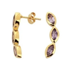 Boucles d'oreilles Kosma Kira BES22978-SAM - Métal Doré & Améthyste Femme