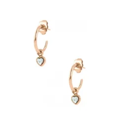 Boucles d'oreilles Les Interchangeables A59249 - Creoles Coeur PM Doré Rose