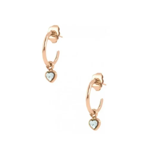 Boucles d'oreilles Les Interchangeables A59249 - Creoles Coeur PM Doré Rose