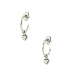 Boucles d'oreilles Les Interchangeables A59250 - Creoles Coeur PM Palladium