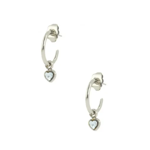 Boucles d'oreilles Les Interchangeables A59250 - Creoles Coeur PM Palladium
