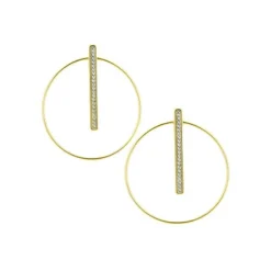 Boucles d'oreilles Les Interchangeables A54286 - Créoles Barette Strassé GM Or Jaune Cristal