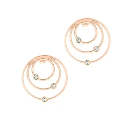 Boucles d'oreilles Les Interchangeables A59169 - Creoles Orbite Doré Rose