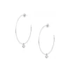 Boucles d'oreilles Les Interchangeables A59266 - Creoles Coeur GM Palladium