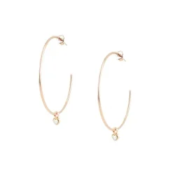 Boucles d'oreilles Les Interchangeables A59268 - Creoles Coeur GM Doré Rose