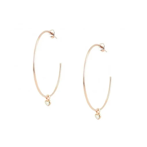 Boucles d'oreilles Les Interchangeables A59268 - Creoles Coeur GM Doré Rose