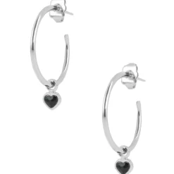 Boucles d'oreilles Les Interchangeables A59264 - Creoles Coeur Palladium