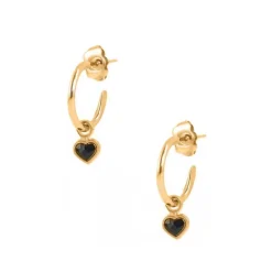 Boucles d'oreilles Les Interchangeables A59254 - Creoles Coeur PM Doré