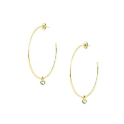 Boucles d'oreilles Les Interchangeables A59248 - Creoles Coeurs GM Dorées