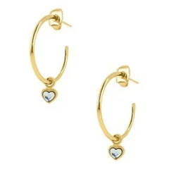 Boucles d'oreilles Les Interchangeables A59247 - Creoles Coeurs Dorées