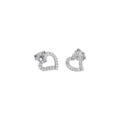 Boucles d'oreilles Lotus Style LP1519-4-1 - Boucles d'oreilles Coeur Argent Strass Chic Femme