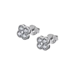 Boucles d'oreilles Lotus Silver PURE ESSENTIAL LP1612-4-1 - Boucles d'oreilles Trèfle et Zircon