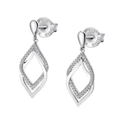 Boucles d'oreilles Lotus Silver Pure Essentiel LP1791-4-1 - Boucles d'oreilles Argent Deux Losanges 24mm