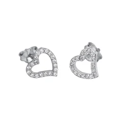 Boucles d'oreilles Lotus Style LP1519-4-1 - Boucles d'oreilles Coeur Argent Strass Chic Femme