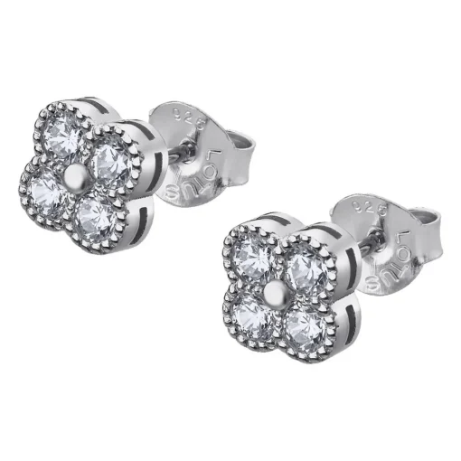 Boucles d'oreilles Lotus Silver PURE ESSENTIAL LP1612-4-1 - Boucles d'oreilles Trèfle et Zircon