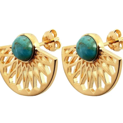 Boucles d'oreilles Mia Doré & Turquoise