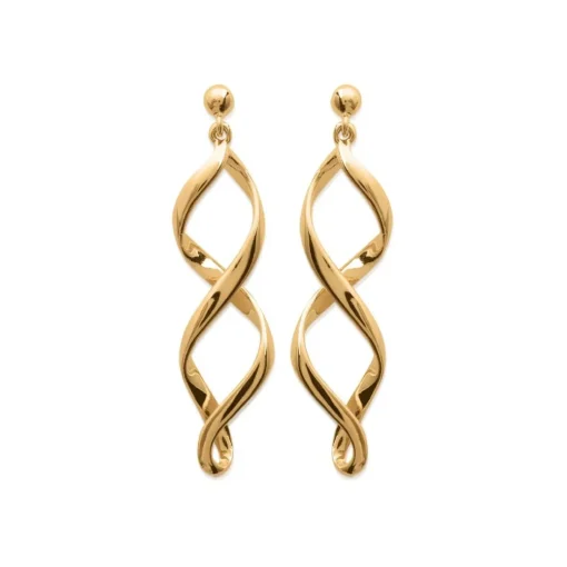 Boucles d'oreilles Pendantes torsadées plaqué or Maison de la Bijouterie Y364U00