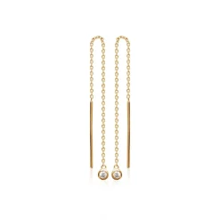 Boucles d'oreilles pendantes plaqué or oxyde de zirconium Maison de la Bijouterie Y53WYZ0