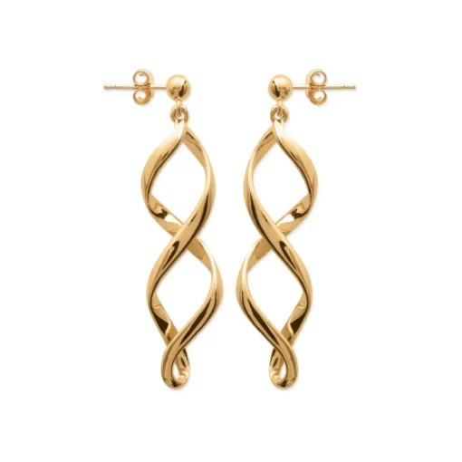Boucles d'oreilles Pendantes torsadées plaqué or Maison de la Bijouterie Y364U00