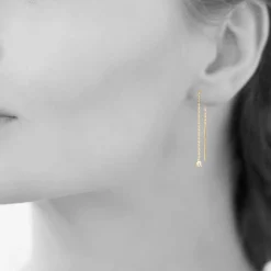 Boucles d'oreilles pendantes plaqué or oxyde de zirconium Maison de la Bijouterie Y53WYZ0
