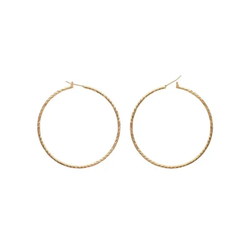 Boucles d'oreilles plaqué or créoles torsadées 60mm Maison de la Bijouterie Y6Z5Y60