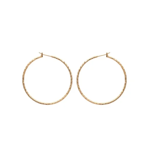 Boucles d'oreilles plaqué or créoles torsadées 50mm Maison de la Bijouterie Y6Z5Y50