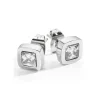 Boucles d'oreilles Sector SACZ01 - Boucles d'oreilles Cristal Carrées Argentées