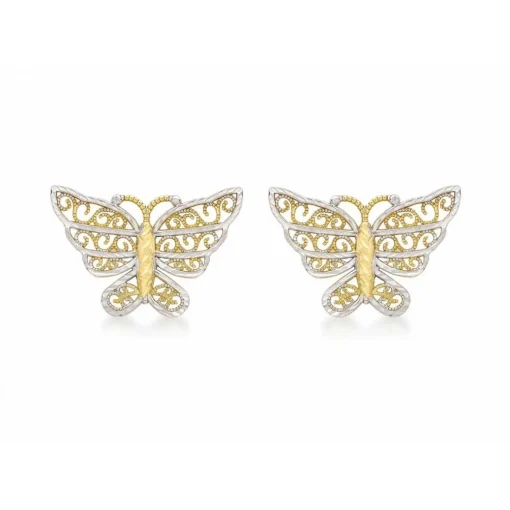 Boucles d'oreilles Stella 2-55-6059 Or Jaune et Blanc