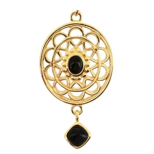 Boucles d'oreilles Stella Doré & Onyx Noir