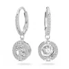 Boucles d'oreilles Swarovski 5504652 - Boucles d'oreilles métal argenté rond strass blanc Femme