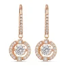 Boucles d'oreilles Swarovski 5504753 - Boucles d'oreilles métal rose rond strass blanc Femme