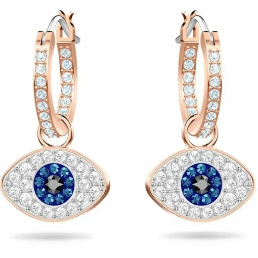 Boucles d'oreilles Swarovski Bijoux 5425857 - Acier Doré Rose Cristaux Swarovski Yeux Bleux Femme
