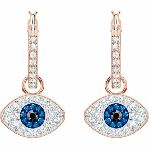 Boucles d'oreilles Swarovski Bijoux 5425857 - Acier Doré Rose Cristaux Swarovski Yeux Bleux Femme