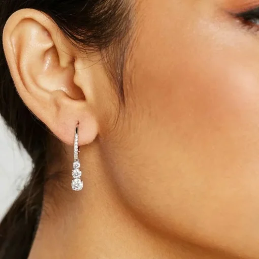 Boucles d'oreilles Swarovski Bijoux 5416155 - Acier Argenté Cristaux Swarovski Femme