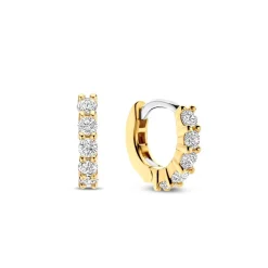 Boucles D'Oreilles Ti Sento - 7955ZY Argent Doré Anneaux Et Pavage