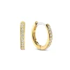 Boucles D'Oreilles Ti Sento - 7812ZY Argent Doré Anneaux Et Pavage