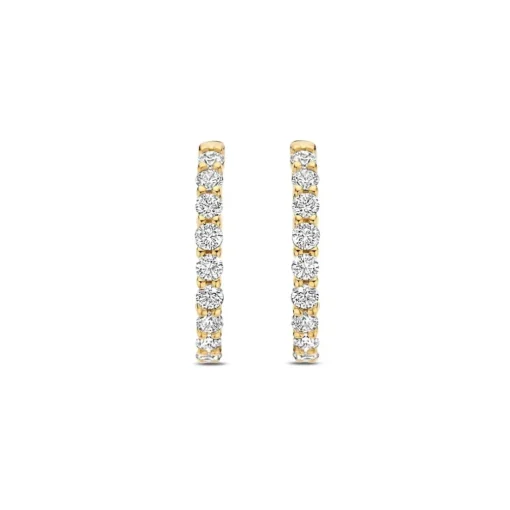 Boucles D'Oreilles Ti Sento - 7958ZY Argent Doré Anneaux Et Pavage