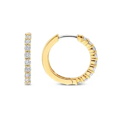 Boucles D'Oreilles Ti Sento - 7958ZY Argent Doré Anneaux Et Pavage