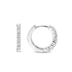 Boucles D'Oreilles Ti Sento - 7957ZI Argent Rhodié Anneaux Et Pavage