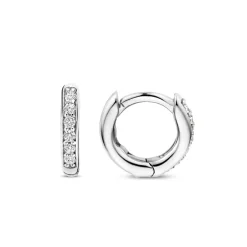 Boucles D'Oreilles Ti Sento - 7954ZI Argent Rhodié Anneaux Et Pavage
